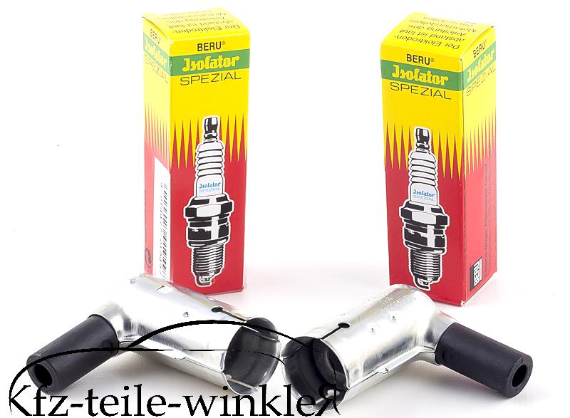 2er Set Isolatur Zündkerze + Zündkerzenstecker f. Trabant 601