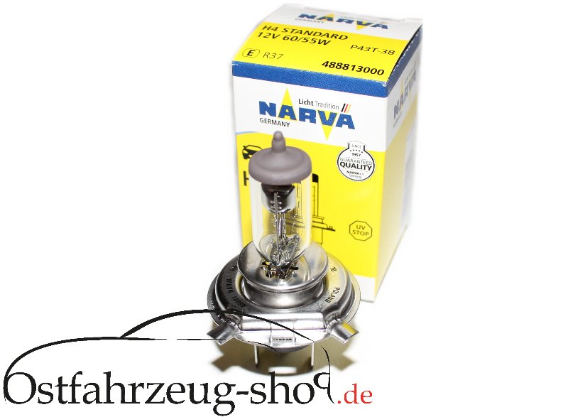 H4 Narva Birne 12V 60/55W f. Hauptscheinwerfer Trabant 601, 1.1, Wartburg , Barkas